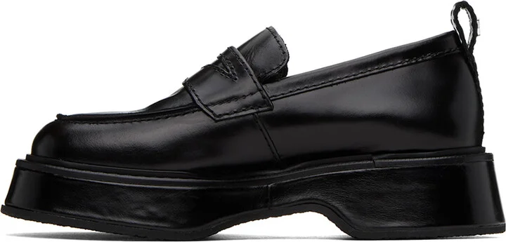 AMI Paris Black Square Toe Loafers - Image 3
