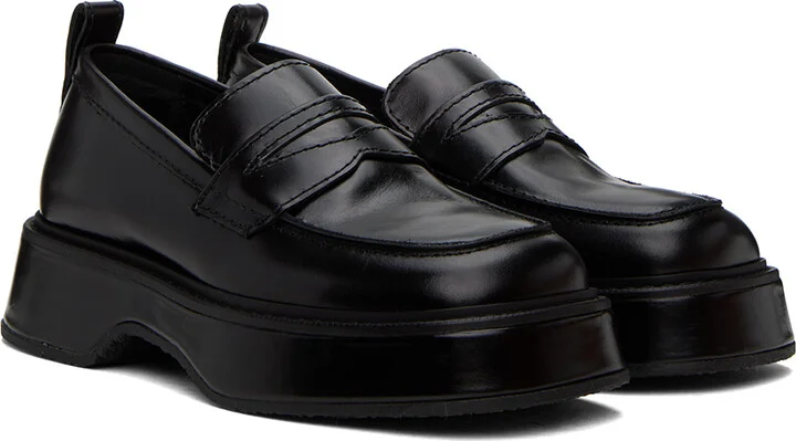 AMI Paris Black Square Toe Loafers - Image 4
