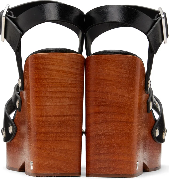 AMI Paris Black Strappy Clogs - Image 2