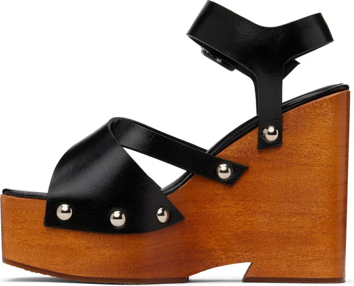 AMI Paris Black Strappy Clogs - Image 3