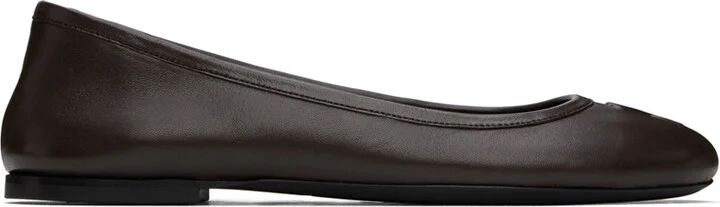 AMI Paris Brown Round Toe Ami De Cœur Ballerina Flats