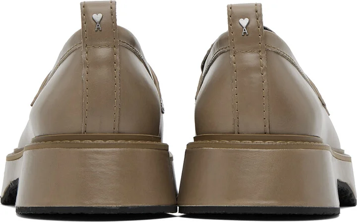 AMI Paris Brown Square Toe Loafers - Image 2