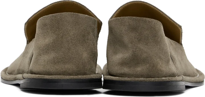 AMI Paris Gray Leather Midi Slippers - Image 2