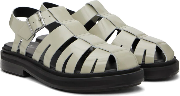 AMI Paris Green Anatomical Toe Fisherman Sandals - Image 4