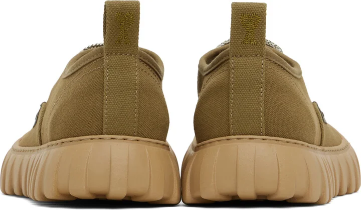 AMI Paris Khaki Cotton Low Top Tempo Canvas Sneakers - Image 2