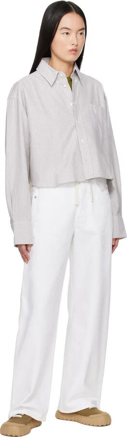AMI Paris Khaki Cotton Low Top Tempo Canvas Sneakers - Image 5
