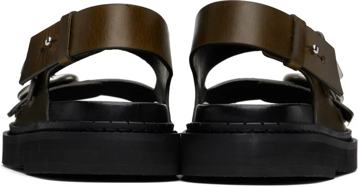 AMI Paris Khaki Fussbet Midi Sandals - Image 2