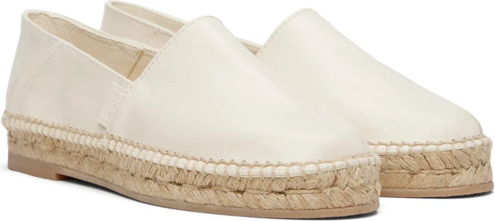AMI Paris Off-White 'AMI Leather' Espadrilles - Image 4
