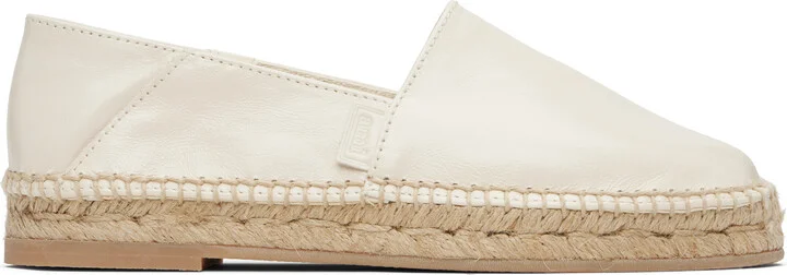 AMI Paris Off-White 'AMI Leather' Espadrilles