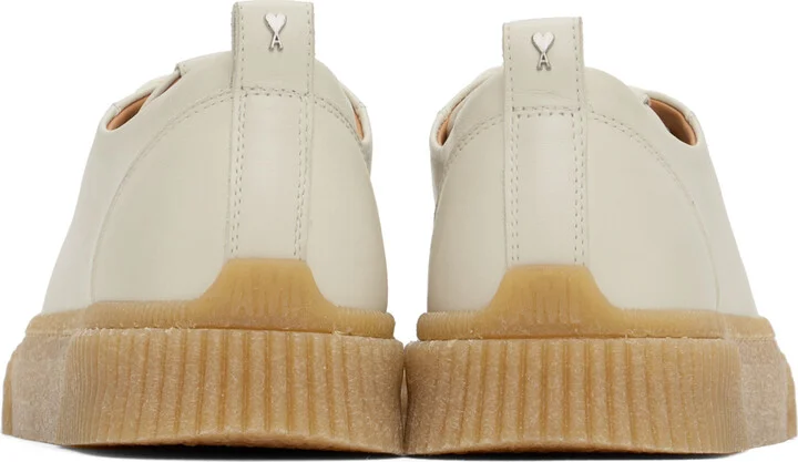 AMI Paris Off-White Lace-Up Sneakers - Image 2