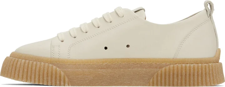 AMI Paris Off-White Lace-Up Sneakers - Image 3