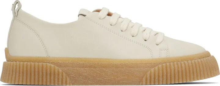 AMI Paris Off-White Lace-Up Sneakers