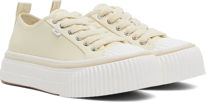 AMI Paris Off-White Low Top Ami 1980 Sneakers - Image 4