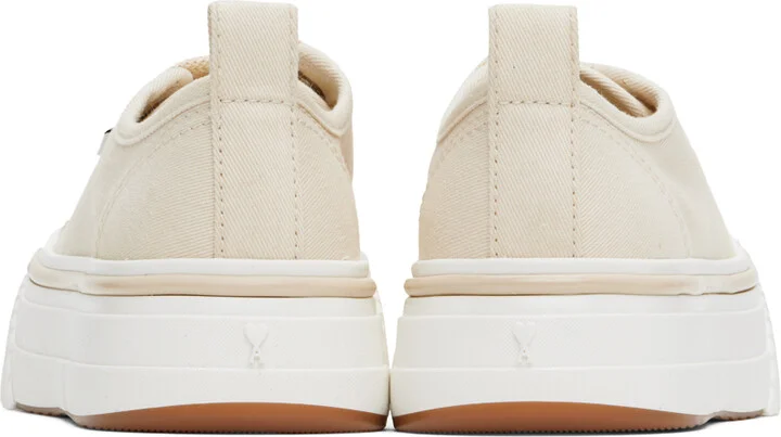 AMI Paris Off-White Low Top Ami SN1980 Sneakers - Image 2