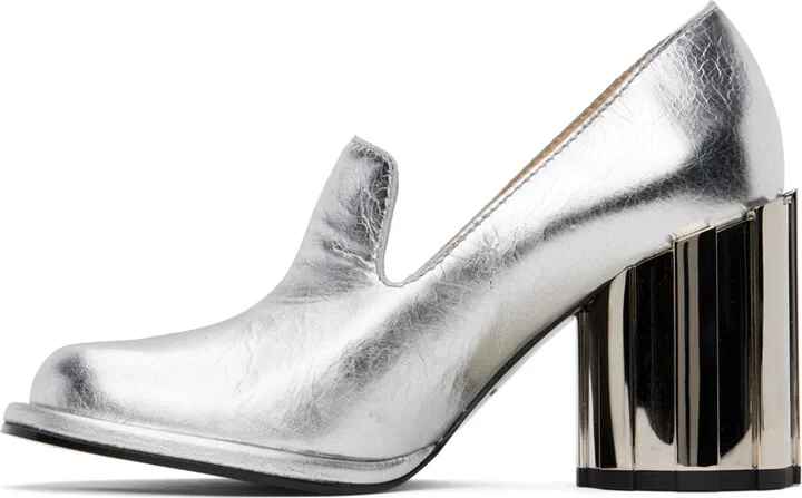 AMI Paris Silver Anatomical Toe Heels - Image 3