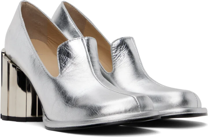 AMI Paris Silver Anatomical Toe Heels - Image 4
