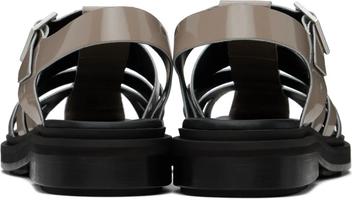 AMI Paris Taupe Anatomical Toe Fisherman Sandals - Image 2