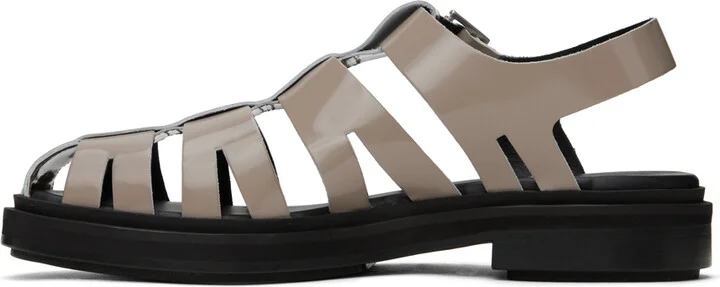 AMI Paris Taupe Anatomical Toe Fisherman Sandals - Image 3