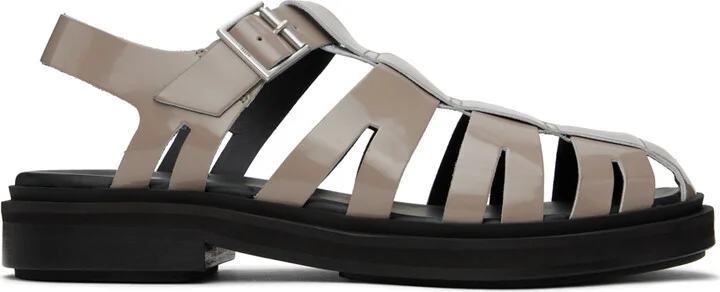 AMI Paris Taupe Anatomical Toe Fisherman Sandals