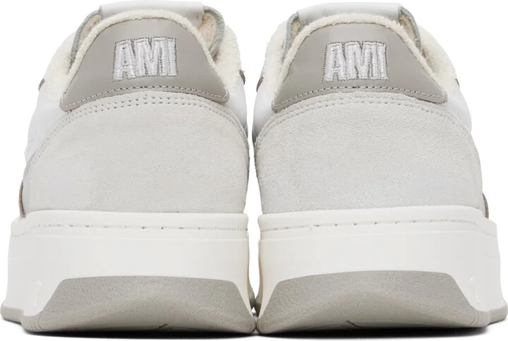 AMI Paris Taupe & White Arcade Sneakers - Image 2