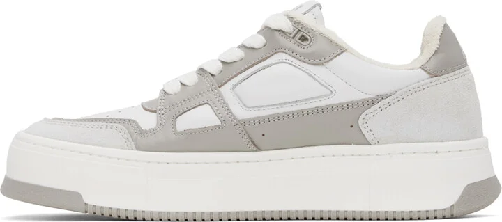 AMI Paris Taupe & White Arcade Sneakers - Image 3