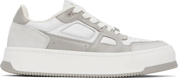 AMI Paris Taupe & White Arcade Sneakers