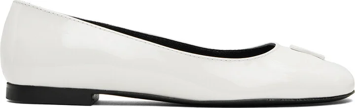 AMI Paris White Ami de Cœur Ballerina Flats
