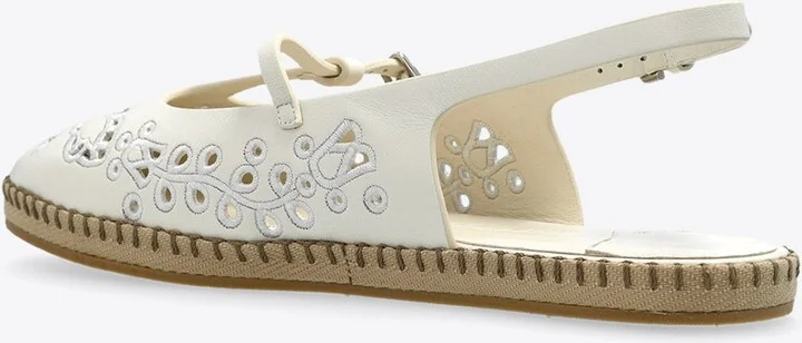 Amiee Sangallo Embroidered Leather Espadrilles - Image 2