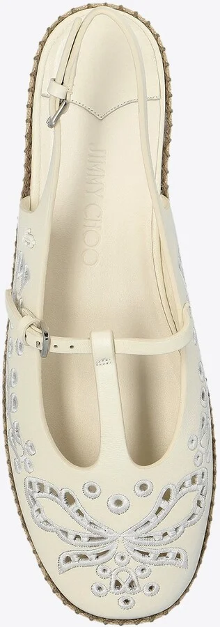 Amiee Sangallo Embroidered Leather Espadrilles - Image 3