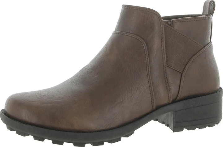 Amiga Womens Faux Leather Stretch Booties