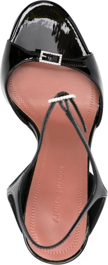 Amina Muaddi Adut Patent Leather Sandals - Image 2