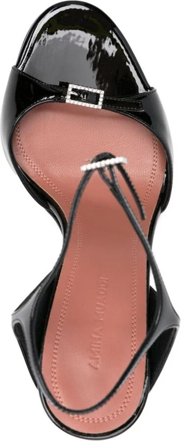 Amina Muaddi Adut Patent Leather Sandals - Image 2