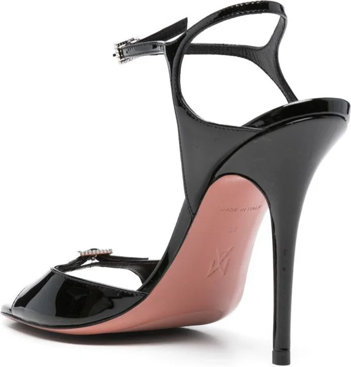 Amina Muaddi Adut Patent Leather Sandals - Image 3