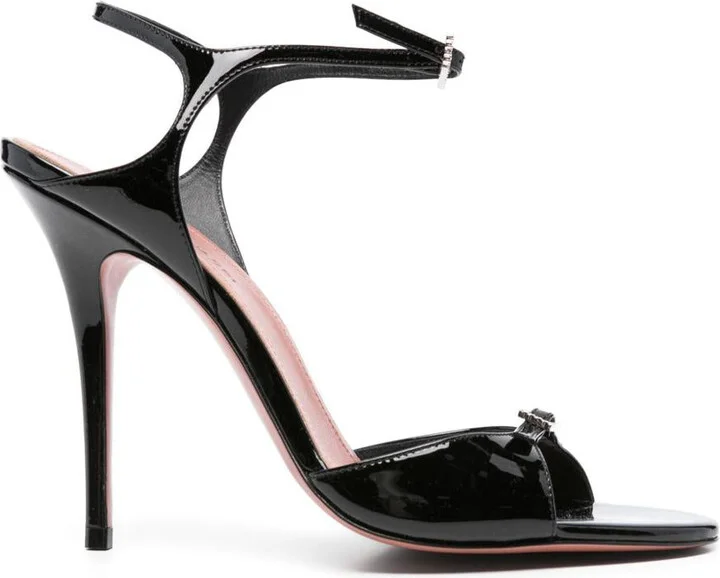 Amina Muaddi Adut Patent Leather Sandals