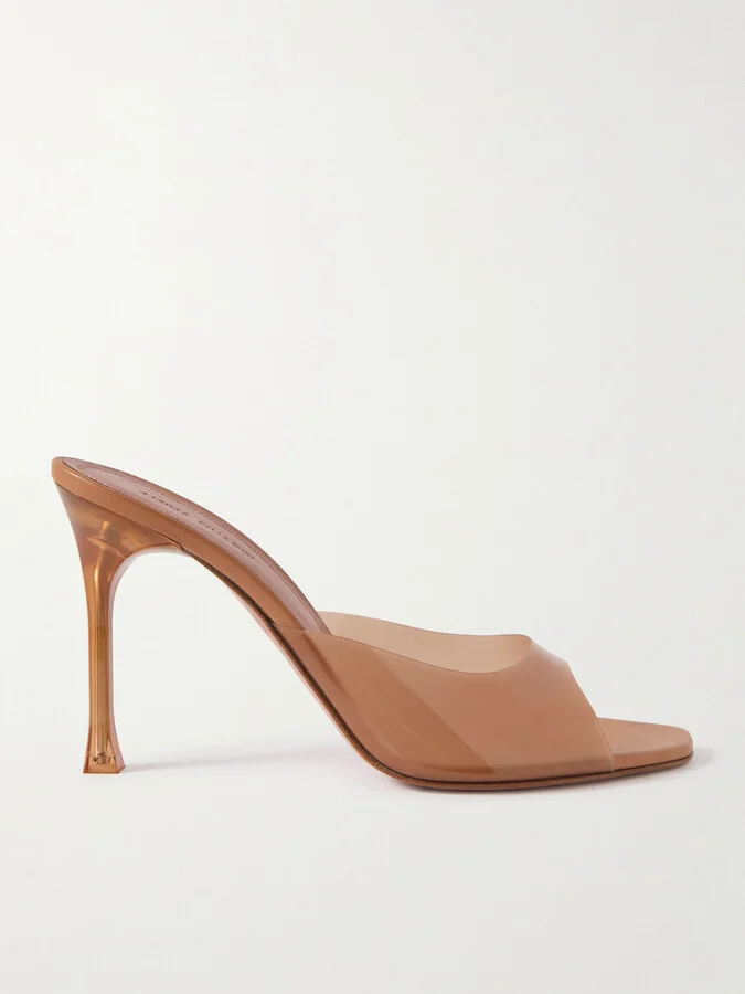 Amina Muaddi - Alexa Pvc Mules - Neutrals