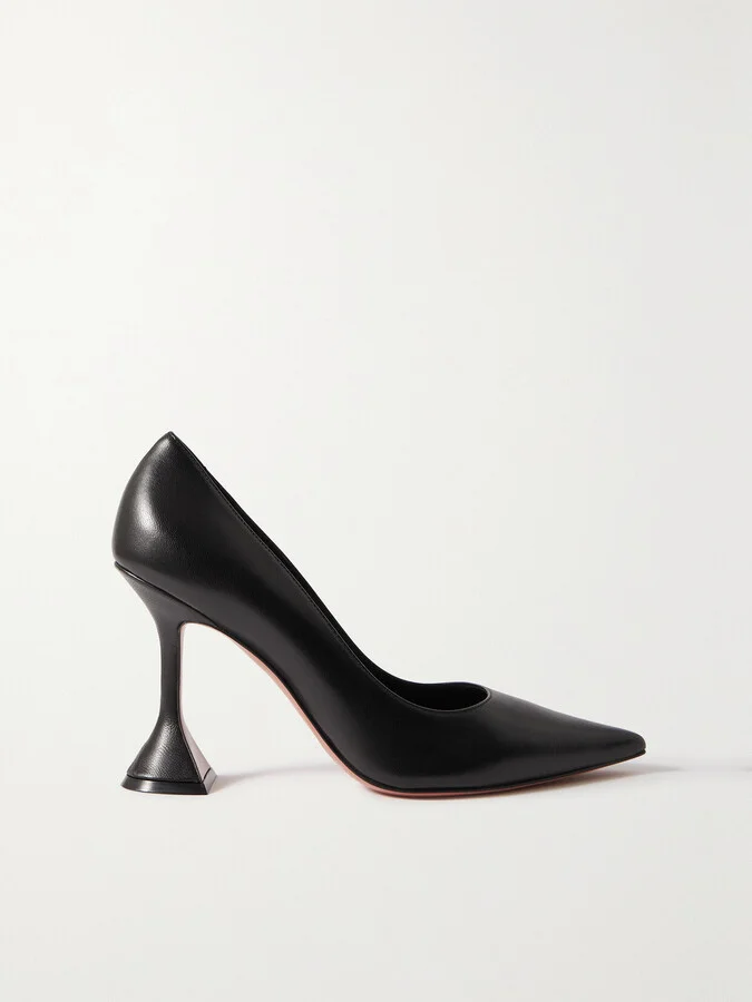 Amina Muaddi - Ami Leather Pumps - Black