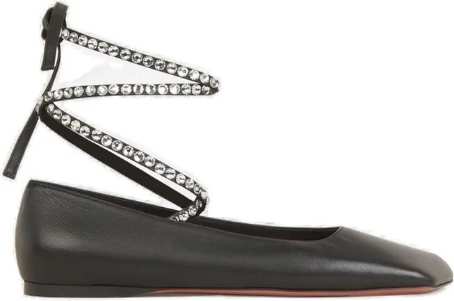 Amina Muaddi Ane Embellished Ballerina Shoes