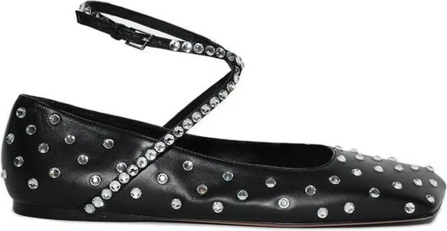 Amina Muaddi Ane Embellished Ballet Flats