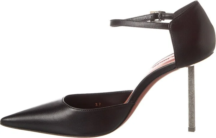 Amina Muaddi Angelica 95 Leather Pump - Image 2