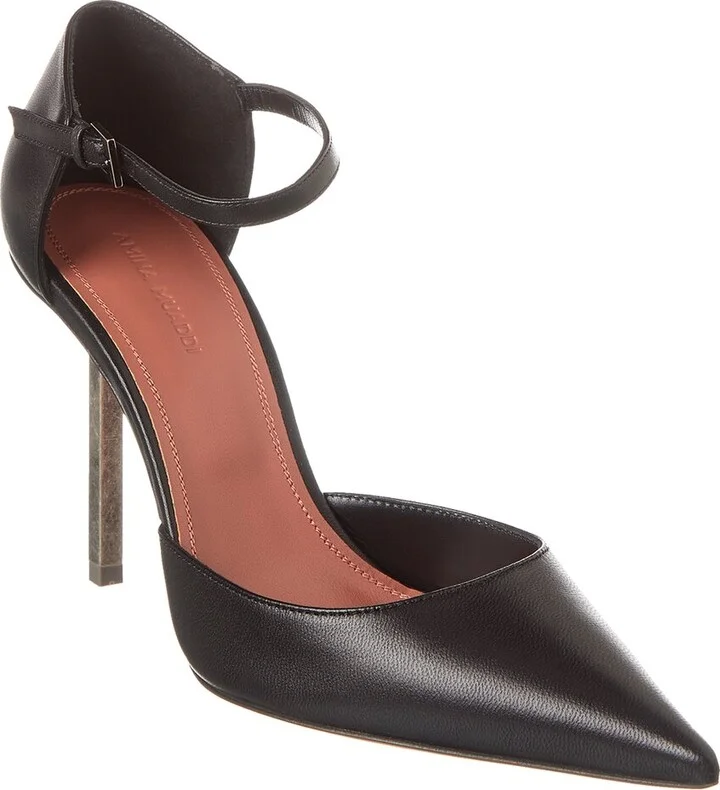 Amina Muaddi Angelica 95 Leather Pump