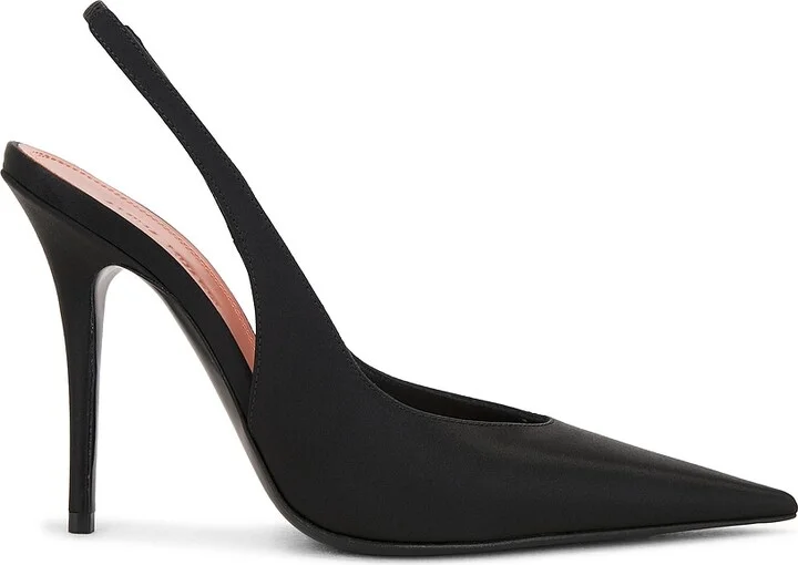 AMINA MUADDI Anok 105 Satin Sling Pump in Black