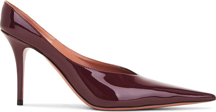 AMINA MUADDI Anok 90 Patent Mule in Wine