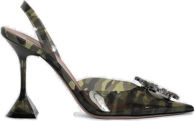 Amina Muaddi Begum Embellished Slingback Pumps