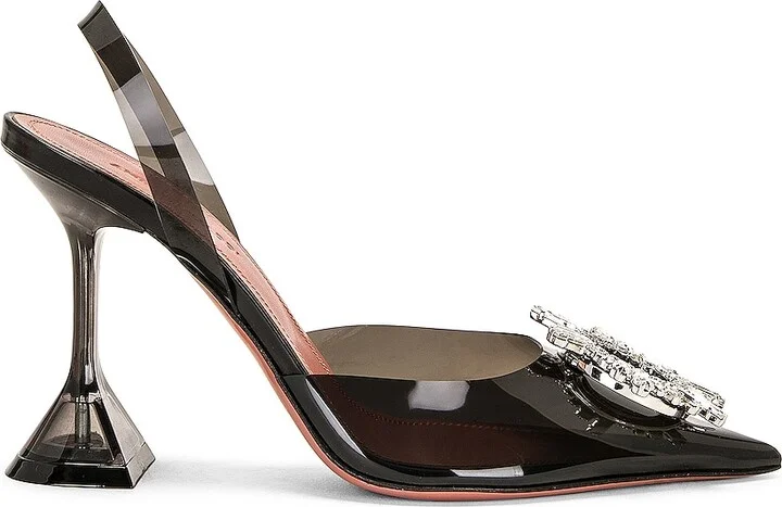 AMINA MUADDI Begum Glass Sling Heel in Black