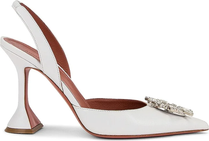 AMINA MUADDI Begum Nappa Sling Heel in White