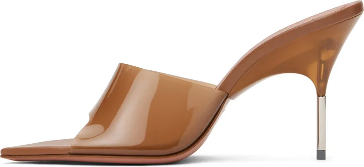 Amina Muaddi Beige Bianca Glass Slipper 95 Mules - Image 3