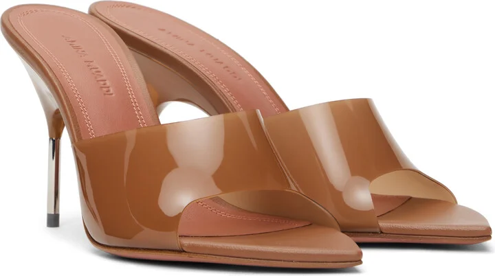 Amina Muaddi Beige Bianca Glass Slipper 95 Mules - Image 4