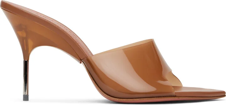 Amina Muaddi Beige Bianca Glass Slipper 95 Mules