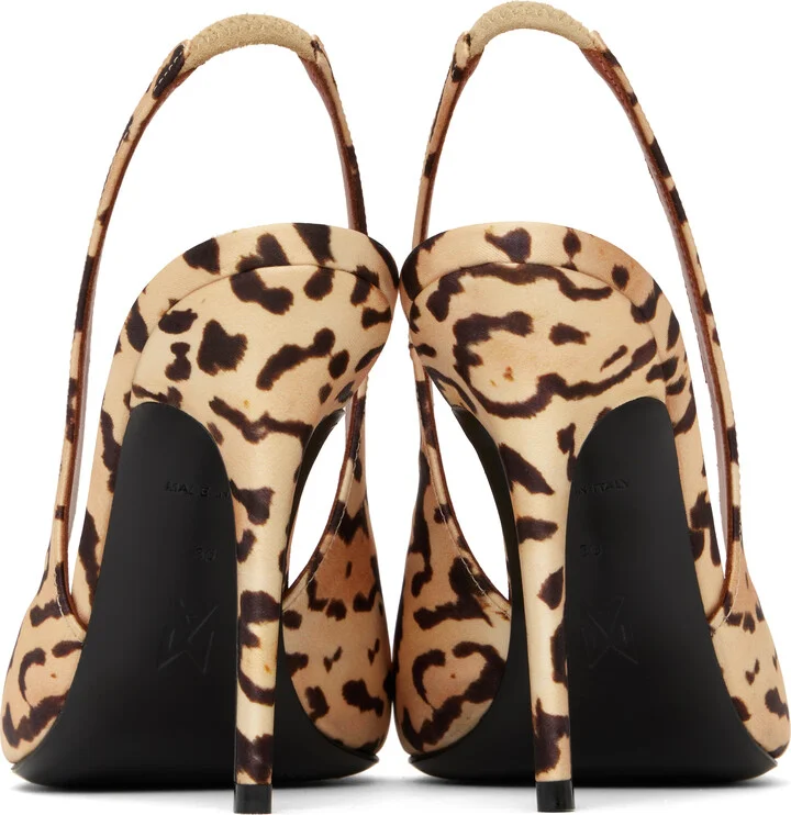 Amina Muaddi Beige & Brown Anok Sling 105 Heels - Image 2