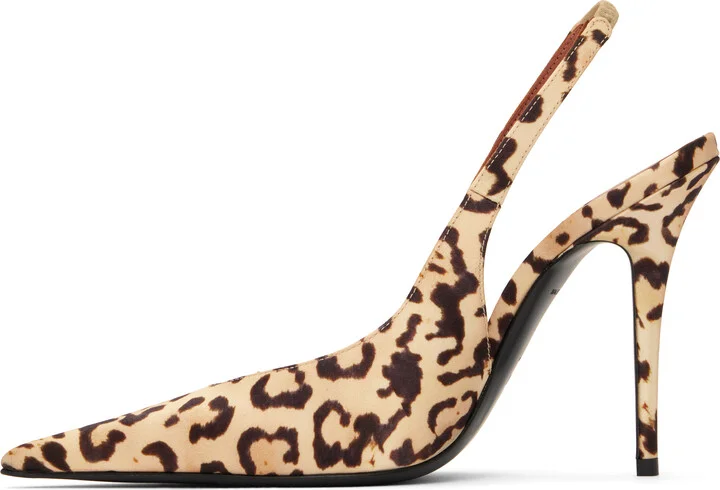 Amina Muaddi Beige & Brown Anok Sling 105 Heels - Image 3